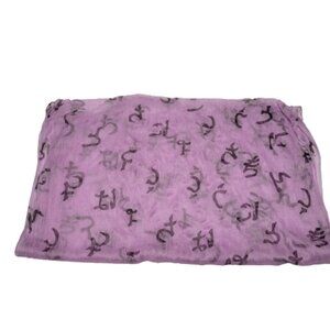 PURPLE Lightweight All Season Chinese Characters Crinkle Scarf